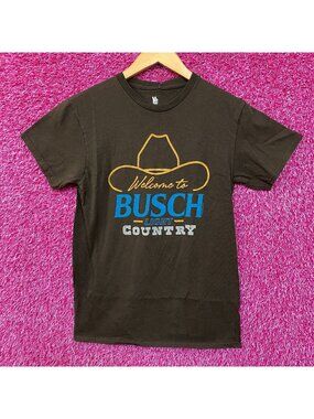 Welcome to Busch Light Country Cowboy Hat Tan T-Shirt XS